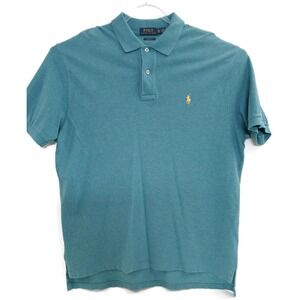 Polo Ralph Lauren Shirt Mens Extra Large Teal Classic Fit Pique Cotton Pony Logo